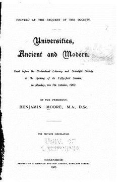 portada Universities, Ancient and Modern (en Inglés)