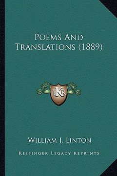 portada poems and translations (1889) (en Inglés)