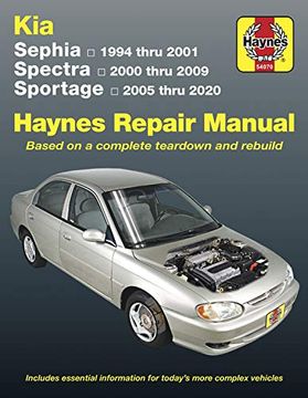 portada Kia Sephia (1994-2001) Spectra (2000-2009) Sportage (2005-2020): Based on a Complete Teardown and Rebuild - Includes Essential Information for Today'S More Complex Vehicles (Haynes Repair Manual) (en Inglés)