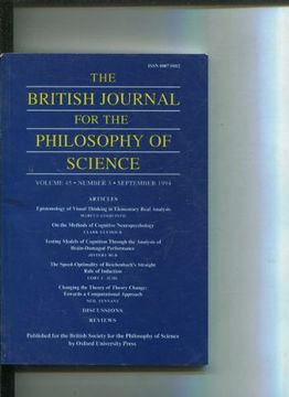 portada THE BRITISH JOURNAL FOR THE PHILOSOPHY OF SCIENCE. VOLUME 45 NUMBER 3.