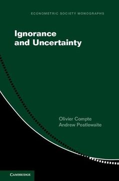 portada Ignorance and Uncertainty (Econometric Society Monographs) (en Inglés)