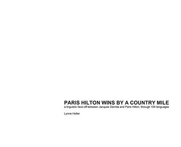 portada Paris Hilton Wins by a Country Mile: A Linguistic Face-Off Between Jacques Derrida and Paris Hilton, Through 104 Languages 