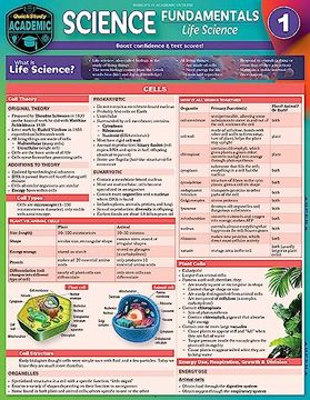 portada Science Fundamentals: Life Science - Cells, Plants & Animals (Quickstudy Laminated Reference & Guide, 1) (en Inglés)