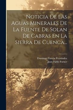 portada Noticia de las Aguas Minerales de la Fuente de Solan de Cabras en la Sierra de Cuenca.