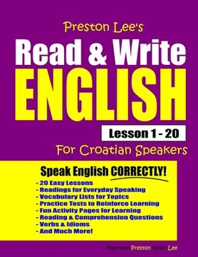 portada Preston Lee's Read & Write English Lesson 1 - 20 For Croatian Speakers (en Inglés)