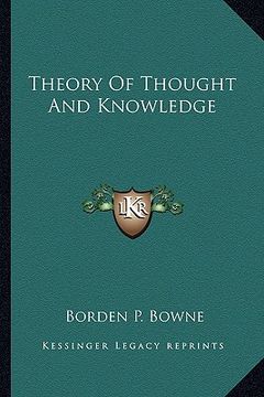 portada theory of thought and knowledge (en Inglés)