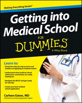 portada getting into medical school for dummies (en Inglés)