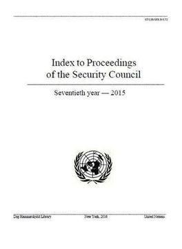 portada Index to proceedings of the Security Council: seventieth year - 2015 (Bibliographical series)