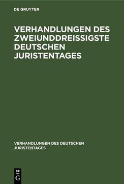 portada Verhandlungen des Zweiunddreißigste Deutschen Juristentages (in German)
