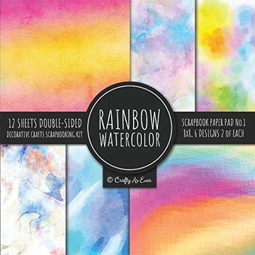 portada Rainbow Watercolor Scrapbook Paper pad Vol. 1 Decorative Crafts Scrapbooking kit Collection for Card Making, Origami, Stationary, Decoupage, diy Handmade art Projects 