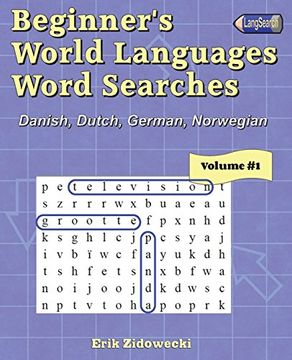 portada Beginner's World Languages Word Searches: Danish, Dutch, German, Norwegian - Volume 1 (en Inglés)