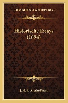 portada Historische Essays (1894) (en Alemán)