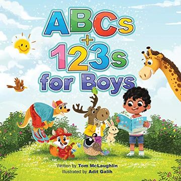 portada Abcs and 123S for Boys: A fun Alphabet Book to get Boys Excited About Reading and Counting! Age 0-6. (Baby Shower, Toddler, Pre-K, Preschool, Homeschool, Kindergarten) (1) (en Inglés)