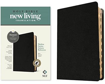 portada Nlt Thinline Center-Column Reference Bible, Filament-Enabled Edition (Genuine Leather, Black, Indexed, red Letter) (en Inglés)