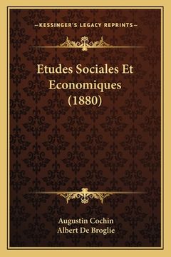 portada Etudes Sociales Et Economiques (1880) (en Francés)