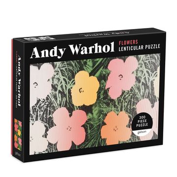 portada Andy Warhol Flowers Jigsaw Puzzle, 300 Pieces, 17. 75" x 11" Lenticular Jigsaw Puzzle Featuring Shifting Iconic Andy Warhol Artwork, Thick, Sturdy Pieces, Family Activity, Great Gift