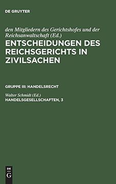 portada Entscheidungen des Reichsgerichts in Zivilsachen, Handelsgesellschaften, 3 (en Alemán)
