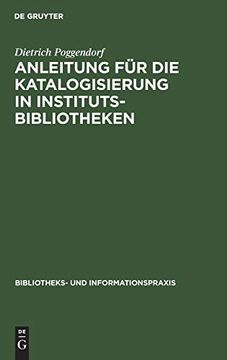 portada Anleitung für die Katalogisierung in Institutsbibliotheken (en Alemán)