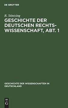 portada Geschichte der Deutschen Rechtswissenschaft; Abt. 1 (en Alemán)