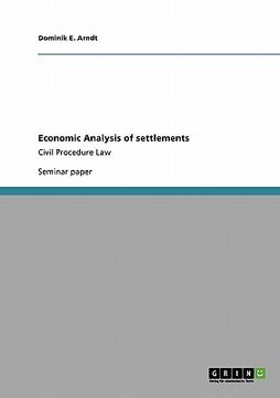 portada economic analysis of settlements (en Inglés)
