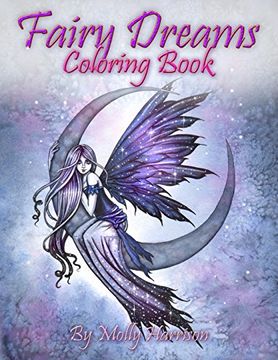 portada Fairy Dreams Coloring Book - by Molly Harrison: Adult Coloring Book Featuring Beautiful, Dreamy Flower Fairies and Celestial Fairies! (in English)