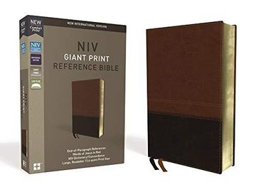 portada NIV, Reference Bible, Giant Print, Imitation Leather, Brown, Red Letter Edition, Indexed, Comfort Print 