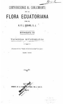 portada Contribuciones al conocimiento de la flora ecuatoriana - Tomo XVIII