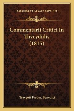portada Commentarii Critici In Thvcydidis (1815) (en Latin)