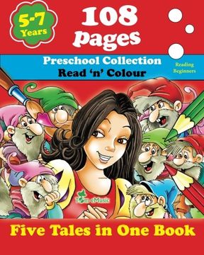 portada Five Tales in One Book: Read 'n' Color Your Fairy Tale - Preschool Collection - Coloring Picture Book for Beginner and Intermediate Readers (5-7 Years Old Kids) (Volume 3) (in English)
