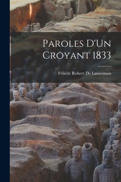 portada Paroles D'Un Croyant 1833 (en Francés)