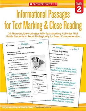 portada Informational Passages for Text Marking & Close Reading: Grade 2: 20 Reproducible Passages with Text-Marking Activities That Guide Students to Read St (en Inglés)