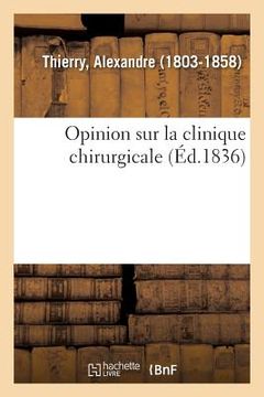 portada Opinion Sur La Clinique Chirurgicale (en Francés)