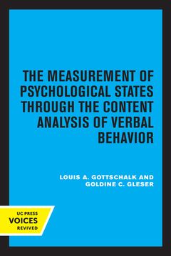 portada The Measurement of Psychological States Through the Content Analysis of Verbal Behavior (en Inglés)