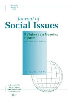 portada journal of social issues, volume 61, number 4, 2005, religion as a meaning system