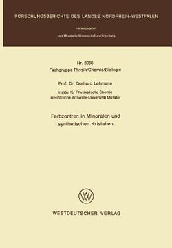 portada Farbzentren in Mineralen Und Synthetischen Kristallen (in German)