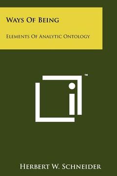 portada ways of being: elements of analytic ontology (in English)
