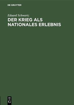 portada Der Krieg als Nationales Erlebnis (in German)