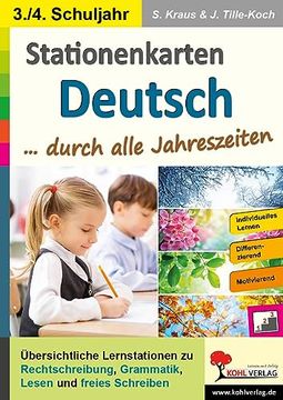 portada Stationenkarten Deutsch. Durch Alle Jahreszeiten / Klasse 3-4 (en Alemán)