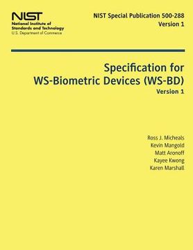 portada Specification for WS-Biometric Devices (WS-BD) Version 1 (in English)