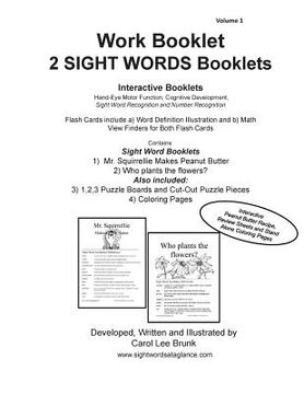 portada Work Booklet 2 SIGHT WORDS Booklets Mr. Squirrellie Makes Peanut Butter and Who Plants the Flowers?: Work Booklet 2 Sight Words Booklets Mr. Squirrell (en Inglés)