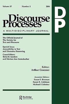 portada accessibility in text and discourse processing: a special issue of discourse processes (en Inglés)