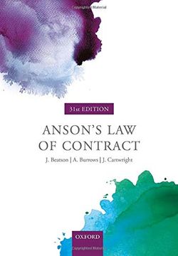 portada Anson'S law of Contract (en Inglés)