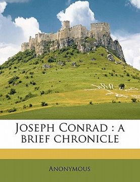 portada joseph conrad: a brief chronicle