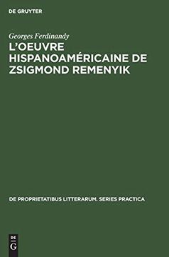 portada L'oeuvre Hispanoaméricaine de Zsigmond Remenyik 
