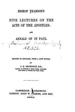 portada Bishop Pearson's Five Lectures on the Acts of the Apostles, And, Annals of St. Paul (en Inglés)