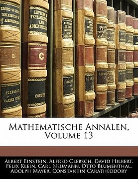 portada mathematische annalen, volume 13 (en Inglés)