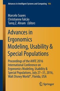 portada Advances in Ergonomics Modeling, Usability & Special Populations: Proceedings of the Ahfe 2016 International Conference on Ergonomics Modeling, Usabil (en Inglés)