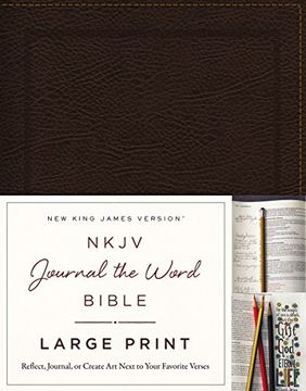 portada NKJV, Journal the Word Bible, Large Print, Bonded Leather, Brown, Red Letter Edition: Reflect, Journal, or Create Art Next to Your Favorite Verses