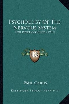 portada psychology of the nervous system: for psychologists (1907) (in English)