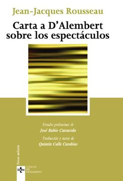 portada Carta a D´Alembert Sobre los Espectáculos (in Spanish)